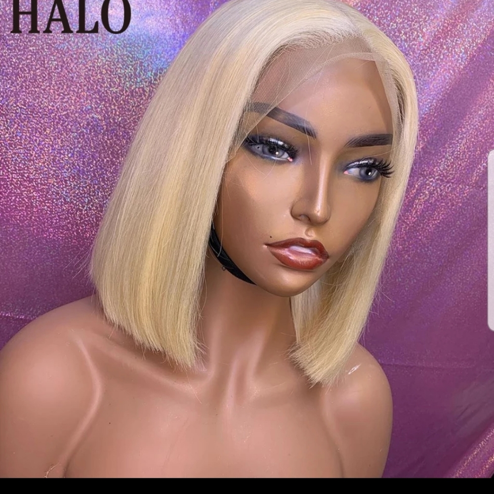 613 Blonde front wigs natural human hair